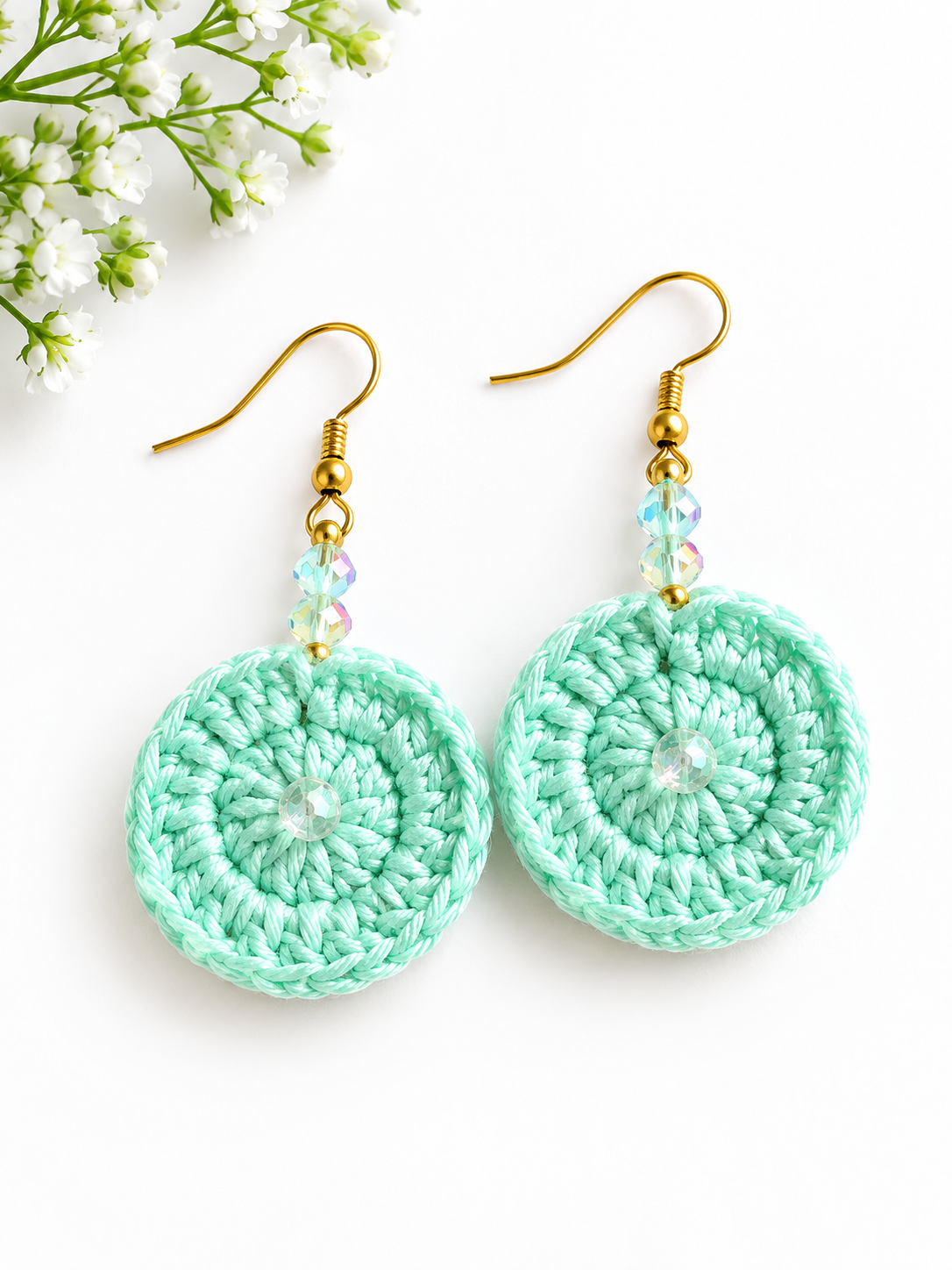 Elvira Handmade Blue Round Earings