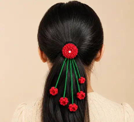 Elvira Crochet Flower Hair Clip