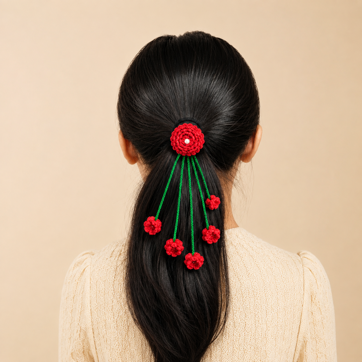 Elvira handmade crochet hair tie