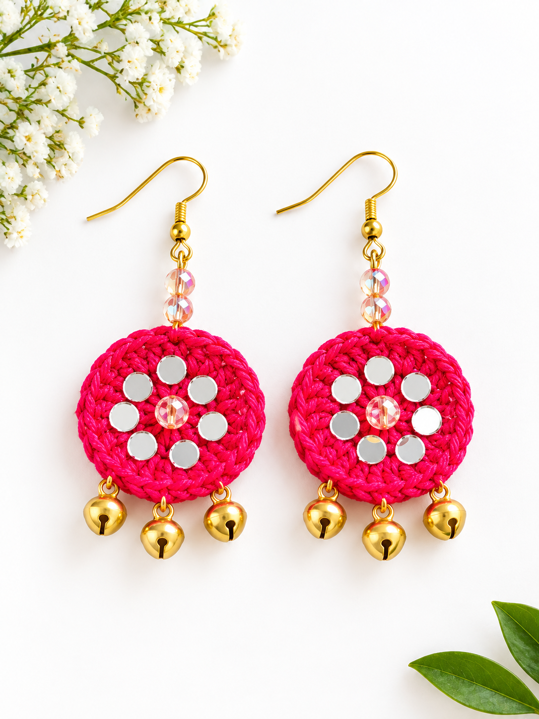 Elvira handmade Round Glass Ghungroo Earing