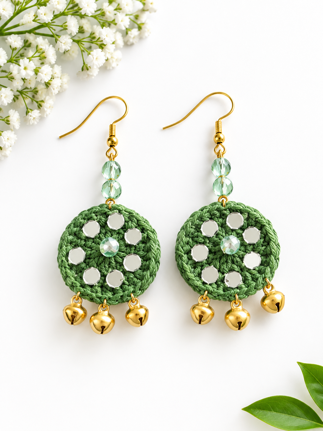 Elvira Handmade Round Glass Ghungroo Earing